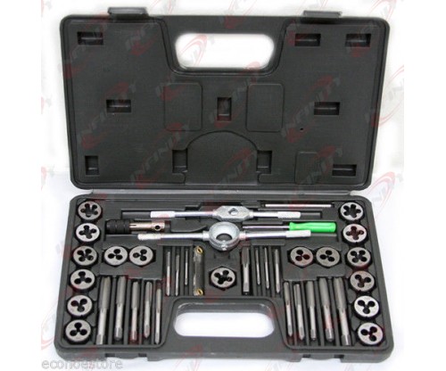   40 PC MM METRIC Tap & Die Dies Set Bolt Screw Extractor/Puller Removal Kit Case